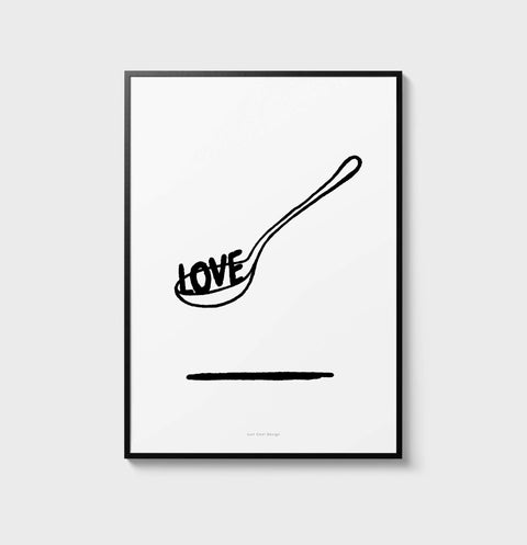 Love + spoon illustration quotes print