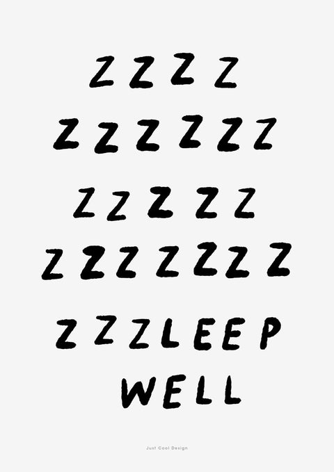 Sleep well bedroom print for above bed