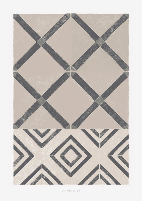 Barcelona tiles print | Abstract geometric pattern wall art