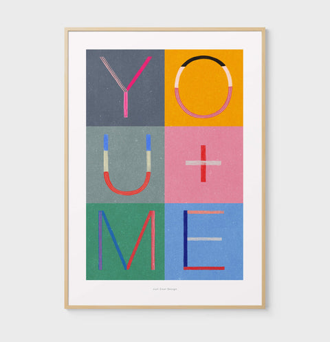 You & Me | Letter wall art print