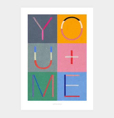 You & Me | Letter wall art print